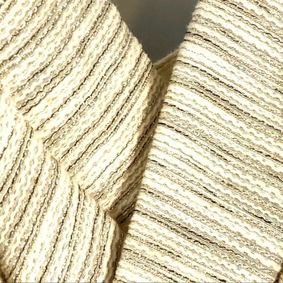 Axara Paris Linen Blend Faux Wrap Mini Cocktail Dress Size8 EU40 Metallic Thread - Picture 11 of 14